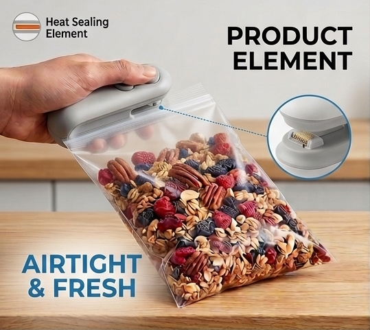 Portable Mini Bag Sealer – USB Rechargeable Heat Sealer 🔥