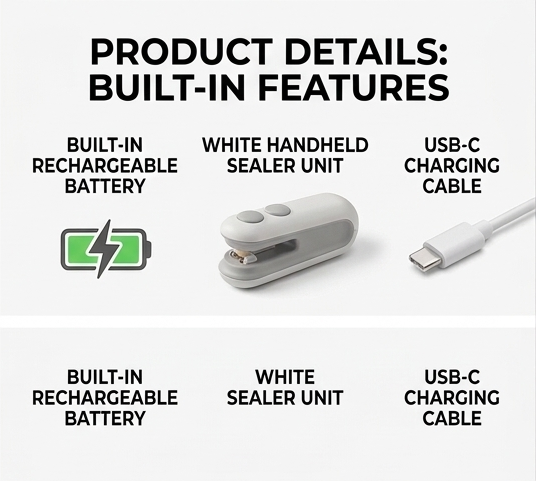 Portable Mini Bag Sealer – USB Rechargeable Heat Sealer 🔥