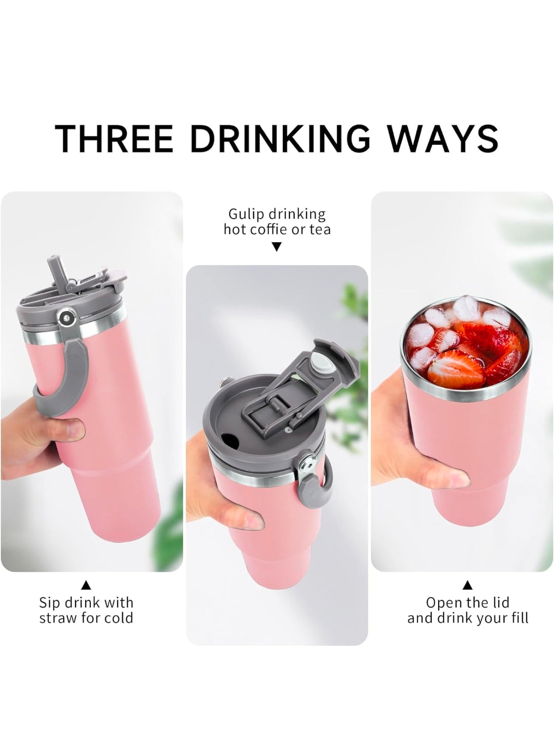 HydroSip Premium Insulated Travel Tumbler – Pink | 900ml