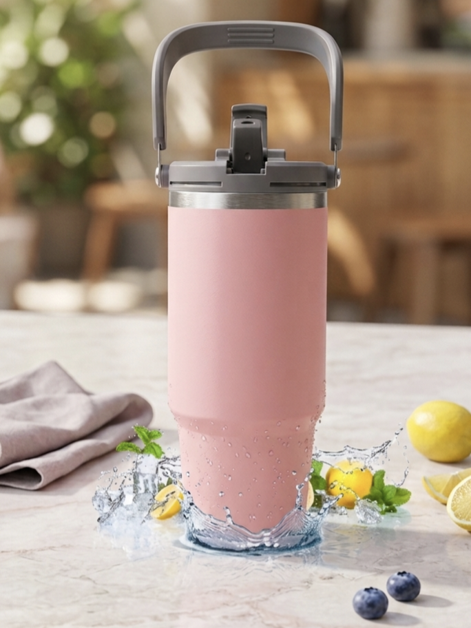HydroSip Premium Insulated Travel Tumbler – Pink | 900ml