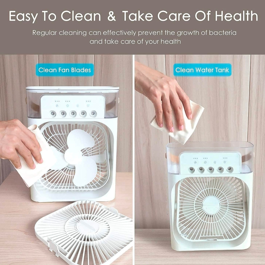 Portable Evaporative Air Cooler with LED Light / Mist Fan