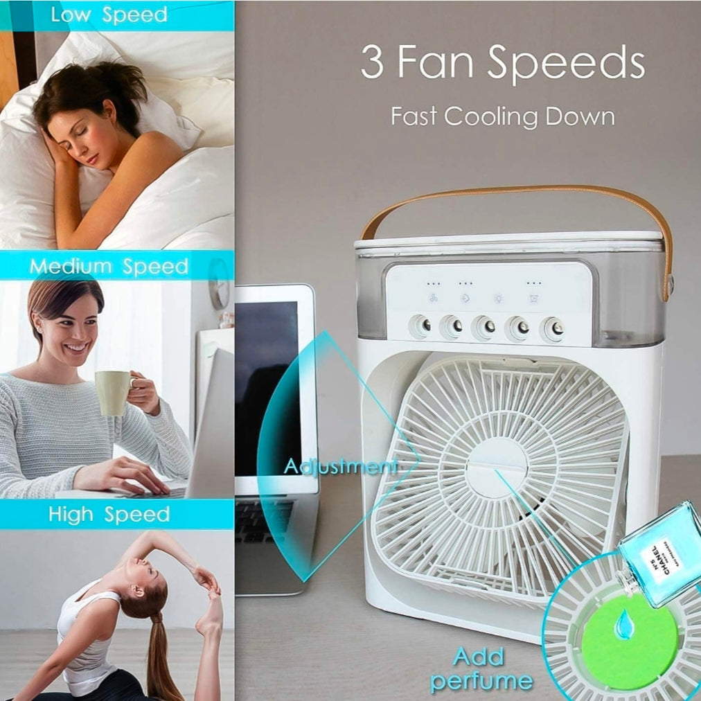 Portable Evaporative Air Cooler with LED Light / Mist Fan